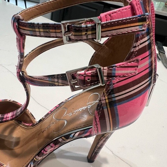 Pink Plaid Heels - Picture 3 of 7